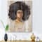 Designart - Portrait of African American Woman X - Modern Print on Natural Pine Wood